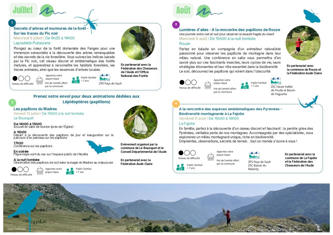 paysage de montagne et silhouettes animales