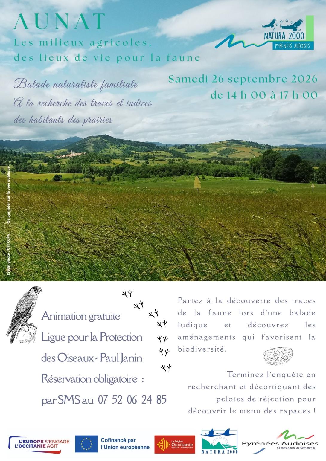 Animation rapaces à Aunat le 26 septembre de 14h à 17h 